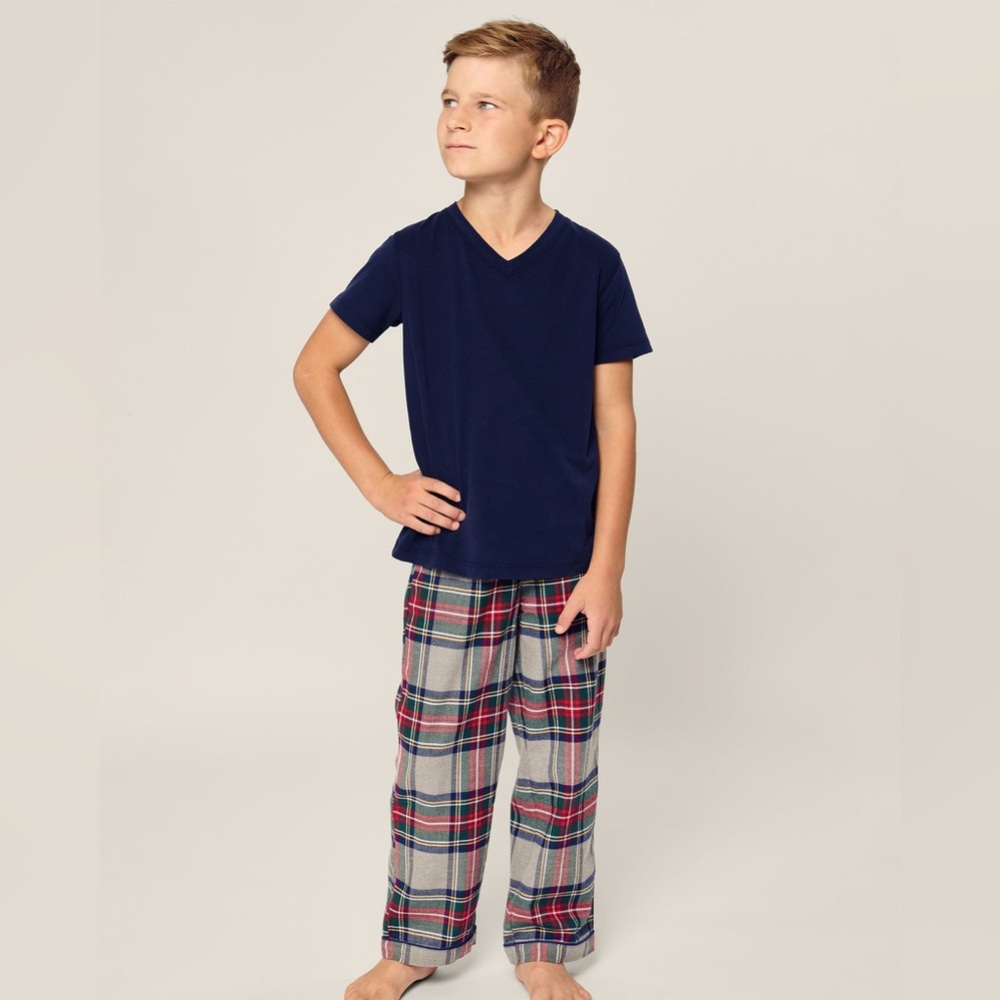 Petite Plume Kid's Brushed Twill Pajama Pant in Westminster Tartan, Size 7